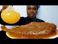 asmr mukbang extremely spicy fish pepper soup with starch fufu