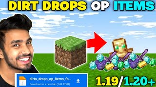 Minecraft but dirt drops op items download For pe 1.19/1.20 | Op loot Mod minecraft pe |