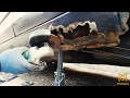 Extremely rusty car sheet metal repairing