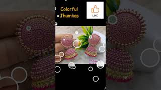 Meesho jewelry//Jhumka haul//Elite colorful Jhumkas@160/-only#Shorts#