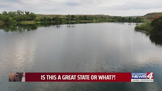 One last dive in our 'swim across Oklahoma,' swimming Knowles Lake in the panhandle