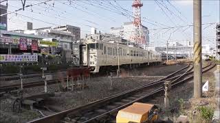 JR九州　指宿のたまて箱6号　指宿駅～鹿児島中央駅（8076D）すれ違い817系 V103国分駅～鹿児島中央駅（6953M) →→鹿児島車両センターへ回送　宮田踏切　撮影日2025 2 3