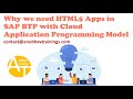 Why we need HTML5 apps and Repository in SAP BTP | Build Fiori apps on SAP BTP on CAPM BTP Training