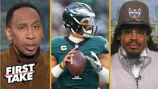 FIRST TAKE | Stephen A.: Jalen Hurts will lead Eagles beat Commanders to prove he's not a system QB