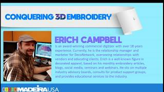 Conquering 3D Embroidery with Erich Campbell Webinar