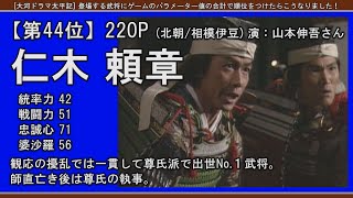 [大河ドラマ太平記] 登場する武将にゲームのパラメーター値の合計で順位をつけたらこうなりました！ 総勢45名！