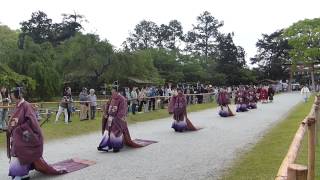 京都「葵祭」上賀茂神社　勅使の舞人陪従の列の雅楽　2014