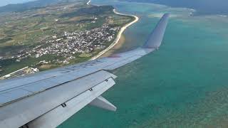 石垣空港着陸風景ー機内より撮影JTA71便