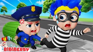 Bad Guy, Don't Run - Baby Police Clean Up Trash Song - Bibiberry Nursery Rhymes \u0026 Kids Songs