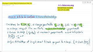 Physique 1 -ELECTROSTATIQUE - Loi de Coulomb