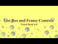 List Box And Frame Controls in Visual Basic Part 1 |Visual Basic 6.0 tutorial |