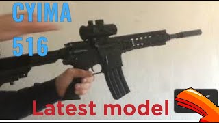 cyma 516)  M4) AIRSOFT GUN  UNBOXING/(BLUE TO BLACK) /TESTING FIREING (4K)