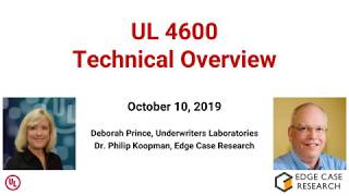 UL4600 Technical Overview 10 Oct 2019