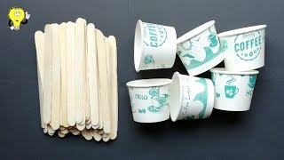 Wall Hanging With Ice Cream Sticks - DIY art and craft - Popsicle Stick Crafts - Best Out Of Waste