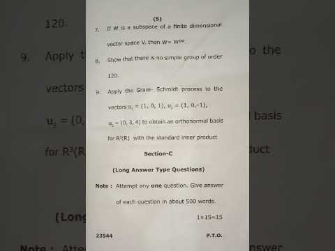 B.SC. MATH 5TH SEPTEMBER || GROUP AND RING THEORY AND LINEAR ALGEBRA ...