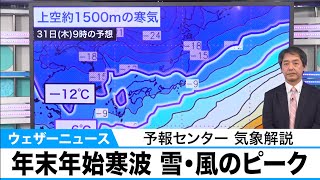 年末年始寒波 雪・風のピーク　予報センター 気象解説