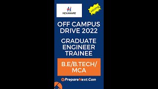 Hexaware Off Campus Drive 2022 | Graduate Engineer Trainee | IT Job | Engineering Job