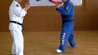 (96)Gongkwon Yusul sparring combination - Large outer reaping(O-soto-gari)(Korean Martial Arts)