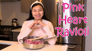 Pink Heart Ravioli (Naturally Colored with Beets) | Valentine’s Day Pasta Recipe