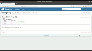 Apache Zeppelin-Create Table in PostgreSQL