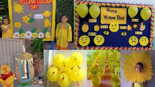 Preschool Yellow day Celebration ideas/Artwork painting/Mango day decoration/yellow day board ideas