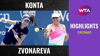 Johanna Konta vs. Vera Zvonareva | 2020 Cincinnati Third Round | WTA Highlights