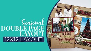 Scrapbook Process Video | Seasonal Double Page Layout