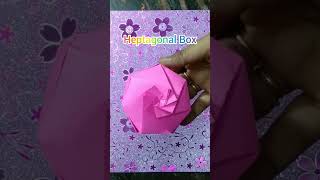 Heptagonal Box with Lid from 1sheet of printer paper #Shorts #origami #jeremyshaferorigami