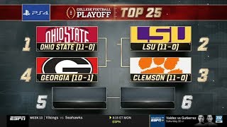 College Football Playoff: Top 25 | (November 26th, 2019)