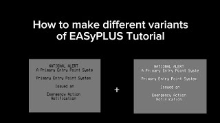 How to make different variants of EASyPLUS tutorial / on mobile