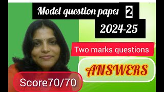 Class 12/2nd pu PHYSICS MODEL QUESTION PAPER-2 2024-25 TWO MARKS QUESTIONS WITH ANSWERS CET/JEE/NEET