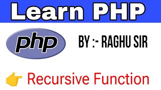 PHP Recursive Function | PHP function | php tutorial in hindi