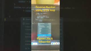 Reverse Number using while loop #coding #java #automation #javaclass #tutorial #viral #shorts