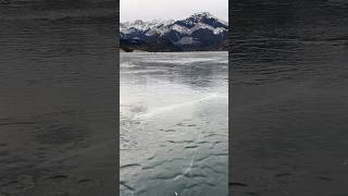 Ice Skating on Frozen Barrier Lake, Kananaskis, Alberta, Canada @Desi_Canucks #iceskating #Calgary