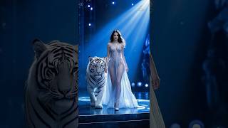 Epic Fusion: Woman and Tiger Wow the Crowd on AGT! #magic #talent #tiger