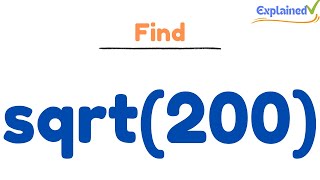 sqrt(200), square root of 200 simplify