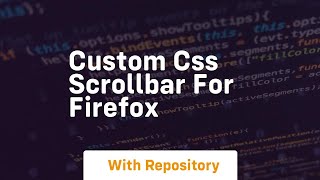 custom css scrollbar for firefox