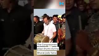 Rahul Gandhi plays drum beats during Bharat Jodo Yatra, gives tough competition to Modi
