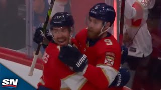 Panthers' Sam Bennett Pokes Puck Past Igor Shesterkin From Behind Goal Line
