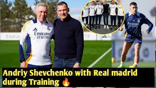 Andriy Shevchenko  visited the Real Madrid Players During Training Session