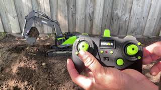 HOW TO USE REMOTE CONTROL AND TESTING  EXCAVATOR HUINA 1593 / Huna Toys.