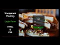 Transparent Login|HTML & CSS|Floating Labels
