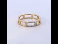 10k yellow gold diamond accent paperclip band ring i j color i2 i3 clarity size 7