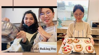 一起做草莓生乳捲🍓baking strawberry cake｜amyhsuanhsuan艾咪宣