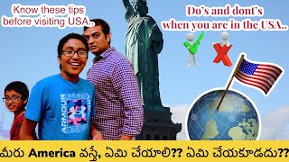 The DO's and DON'Ts in the USA | Tips for USA Visiting | USA Telugu Vlogs | Telugu Vlogs from US|