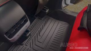 AUSGO TPE 5D Floor Mats for Tesla Model Y 2022-Onwards Scuff Plate Covered Car Mats