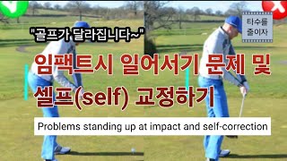 [타수를줄이자]임팩트시 일어서기 문제 및 셀프(self) 교정하기