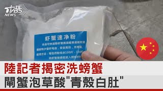 陸記者揭密洗螃蟹 閘蟹泡草酸「青殼白肚」｜TVBS新聞 @internationalNewsplus