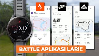 TES AKURASI SPORTWATCH GARMIN FORERUNNER 165, APLIKASI LARI STRAVA, ADIDAS & NIKE