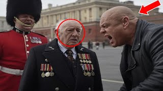 Bikers Harass A 90 Year Old Veteran, Unaware A Royal Guard Was Watching Everything